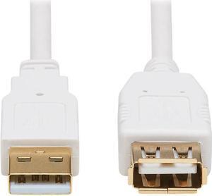 Tripp Lite U024AB-003-WH 3 ft. White Safe-IT USB-A Antibacterial Extension Cable (M/F), USB 2.0, White, 3 ft. (0.91 m)