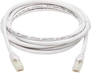 TRIPP LITE N261AB-010-WH 10 ft. Cat 6A White Safe-IT Cat6a 10G Certified Snagless Antibacterial UTP Ethernet Cable (RJ45 M/M), White
