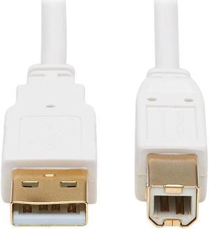 Tripp Lite U022AB-010-WH 10 ft. White Safe-IT USB-A to USB-B Antibacterial Cable (M/M), USB 2.0, White, 10-ft. (3.05 m)