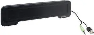 Syba USB Powered 3.5mm Audio Laptop Speaker CL-SPK20138 Clip-On Soundbar - Uses USB for Power 3.5mm Jack for Audio Black.( Pack of 2 )