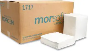 Morsoft Dinner Napkins 1-Ply 15 x 17 White 250/Pack 12 Packs/Carton 1717