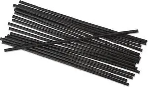 Boardwalk Single-Tube Stir-Straws 5.25" Black 10000/Carton BWKSTRU525B10