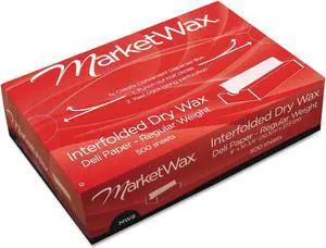 MarketWax Interfolded Dry Wax Deli Paper White 500/Box 12 Boxes/Carton P011008