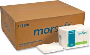 Morsoft 1/4 Fold Lunch Napkins 1 Ply 11.8" x 11.8" White 6000/Carton L12500
