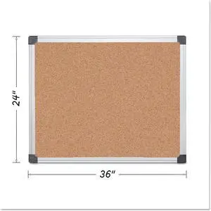 MasterVision Value Cork Bulletin Board Aluminum Frame 24 x 36 Natural CA031170