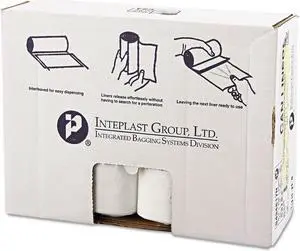 High-Density Interleaved Commercial Can Liners 60 gal 17 microns 43" x 48" Clear 200/Carton S434817N