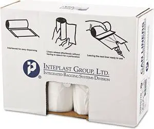 High-Density Interleaved Commercial Can Liners 60 gal 12 microns 38" x 60" Clear 200/Carton S386012N