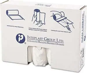 High-Density Interleaved Commercial Can Liners 45 gal 12 microns 40" x 48" Clear 250/Carton S404812N