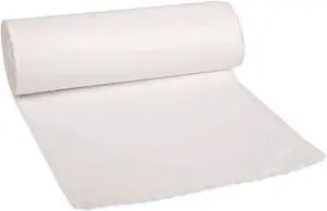 Boardwalk Repro Low-Density Can Liners 55 Gal White 10 Bags/Roll