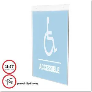 Deflecto Classic Image Single-Sided Wall Sign Holder Plastic Insert Clear