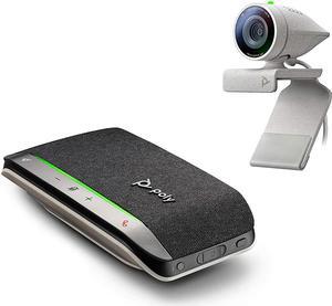 Poly (Plantronics + Polycom) Studio P5 Webcam with Poly Sync 20+ Speakerphone Kit (Plantronics + Polycom) - 1080p HD Professional Video Conferencing Camera & Bluetooth Wireless Smart Speakerphone-Cert