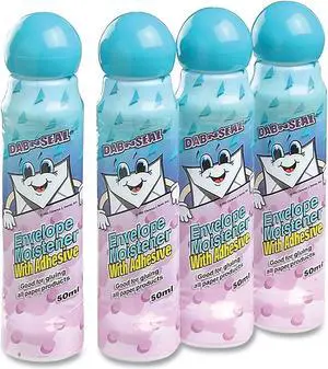 Dab n' Seal Envelope Moistener with Adhesive 1.69 oz 4/Pack 56766