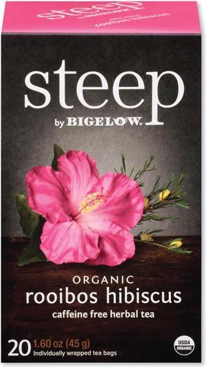 Steep Tea Rooibos Hibiscus Herbal Tea 0.08 oz Tea Bag 20/Box RCB17713