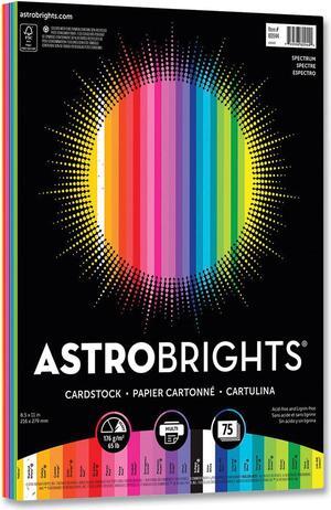 Astrobrights Color Cardstock, 65 lb, 8.5 x 11, Assorted Spectrum Colors, 75/Pack (WAU24447812)