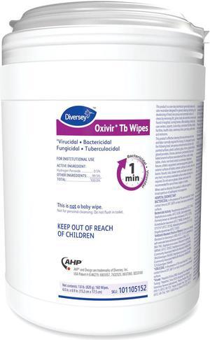 Diversey Oxivir TB Disinfectant Wipes 6 x 6.9 160/Canister 4 Canisters/Carton