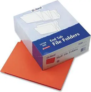 Pendaflex Reinforced End Tab Folders Letter Size 0.75" Expansion Orange 100/Box