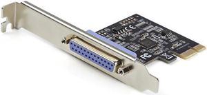 StarTech 1-Port Parallel PCIe to Parallel DB25 LPT Adapter Card PEX1P2