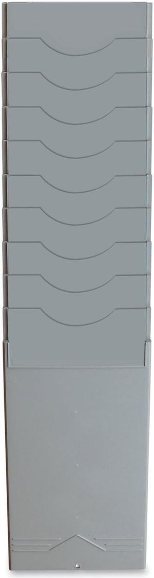 Pyramid Time Systems 10-Pocket Time Card Rack Plastic Light Gray 40010