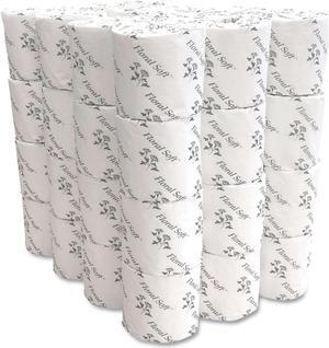 Floral Soft 2-Ply Standard Bathroom Tissue Septic Safe White 48 Rolls B448