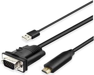 4XEM 10' VGA To HDMI Adapter Cable Converter Audio & USB Power 1080P