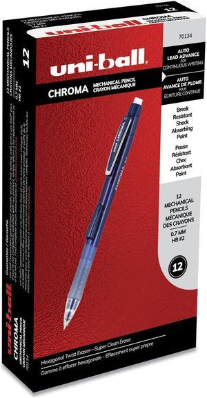 Uni-ball Chroma Mechanical Pencil 0.7 mm HB #2 Black Lead Cobalt Barrel Dozen