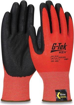KEV Hi-Vis Seamless Knit Kevlar Gloves Medium Red/Black 09K1630M