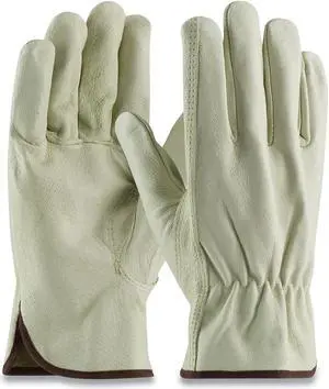 Top-Grain Pigskin Leather Drivers Gloves Economy Grade Large Gray 70361L