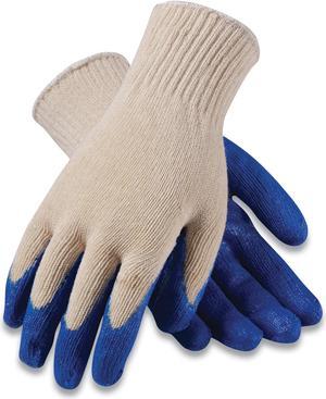 Seamless Knit Cotton/Polyester Gloves, Regular Grade, X-Large, Natural/Blue, 12 Pairs