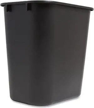 Open Top Indoor Trash Can Plastic 7 gal Black CW56429