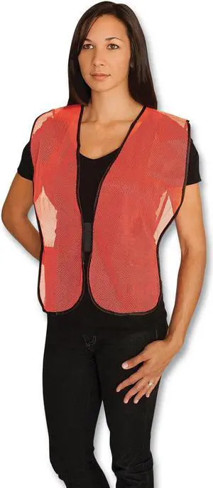 Hook and Loop Safety Vest Hi-Viz Orange One Size Fits Most 3000800OR