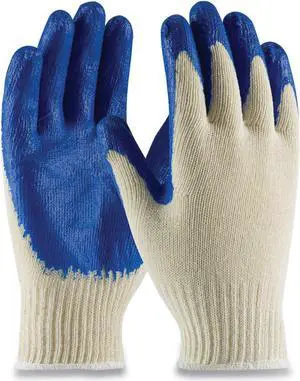 Seamless Knit Cotton/Polyester Gloves Regular Grade Small White/Blue 12 Pairs 39C122S