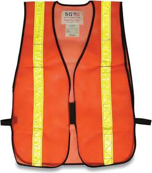 PIP Hook and Loop Safety Vest One Size Fits Most Orange 300EVORPOR