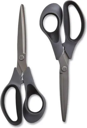 Tru Red Titanium-Coated Scissors, 8" Long, 3.86" Cut L, Gray, 2/PK (TUD24380514)