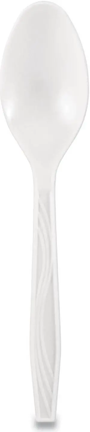 Elegant Dinnerware Heavyweight Cutlery Polystyrene Spoon White 500/Box AFK89002