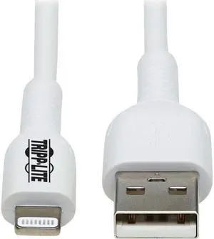 Tripp Lite Safe-IT M100AB-03M-WH Sync/Charge Lightning/USB Antimicrobial Data Transfer Cable M100AB03MWH