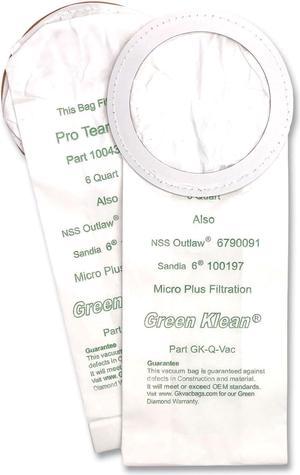Replacement Vacuum Bags Fits NSS Outlaw/ProTeam QuarterVac/Sandia/Sanitaire 10/Pack GKQVACP