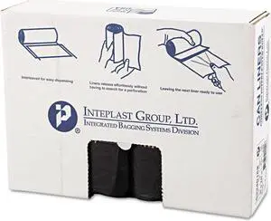 High-Density Interleaved Commercial Can Liners 33 gal 16 microns 33" x 40" Black 250/Carton S334016K
