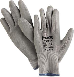 FlexTuff Latex Dipped Gloves Gray Medium 12 Pairs 9688M