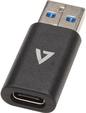 V7 USB A Male to USB-C Female USB 3.2 Gen2 10 Gbps Black V7USB3AC