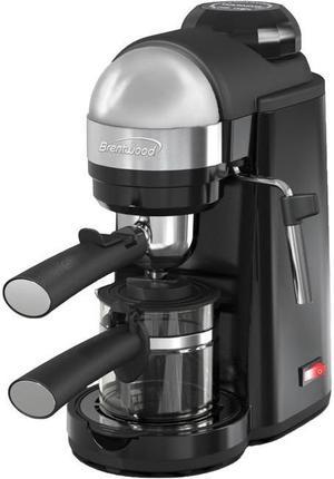 Brentwood 800 Watt Cappuccino Brewer and Espresso Maker w/ Frothing Wand,  Black