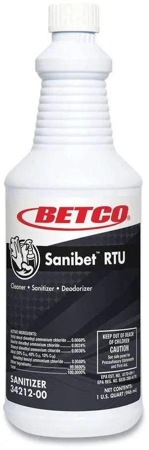 Sanibet RTU Sanitizer and Surface Cleaner Unscented 32 oz Bottle 3421200