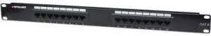 Intellinet Cat6 Patch Panel, 16-Port, UTP, 1U, Black