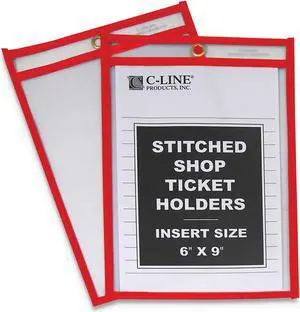 C-Line Shop Ticket Holder 6"Wx9"H 25/BX Red 43969