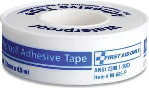 Waterproof-Adhesive Medical Tape 1" Core 1" x 15 ft White 730015