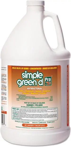 Simple Green 3310200601001 d Pro 3 Plus Antibacterial Concentrate, Herbal, 1 gal. Bottle, 6/CT