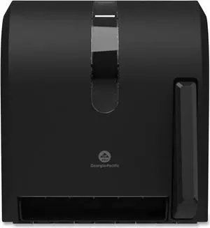Hygienic Push-Paddle Roll Towel Dispenser, 13 x 10 x 14.4, Black 54338A