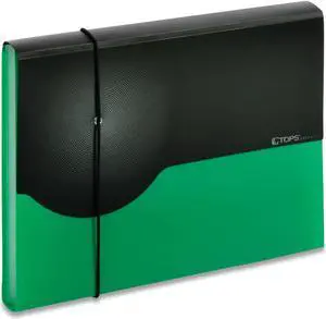 SEVEN-POCKET POLY EXPANDING FILE, 1" EXPANSION, 7 SECTIONS, LETTER SIZE, GREEN