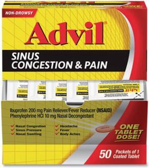 Sinus Congestion and Pain Relief 50/Box BXAVSCP50BX