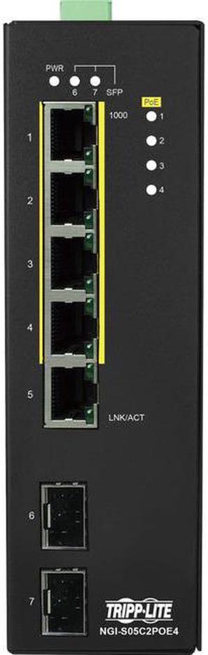 Tripp Lite 5-Port Lite Managed 10/100/1000 Mbps PoE+ Gigabit Ethernet Switch