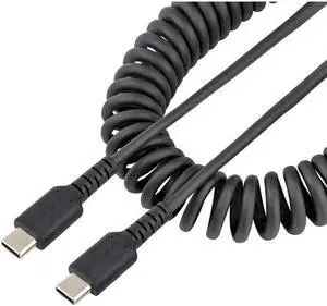 StarTech R2CCC-1M-USB-CABLE 3ft (1m) USB C Charging Cable, Coiled Heavy Duty Fast Charge & Sync USB-C Cable, High Quality USB 2.0 Type-C Cable, Black StarTech R2CCC-1M-USB-CABLE 3ft (1m) USB C Charging Cable, Coiled Heavy Duty Fast Charge & Sync USB-C Cable, High Quality USB 2.0 Type-C Cable, Black